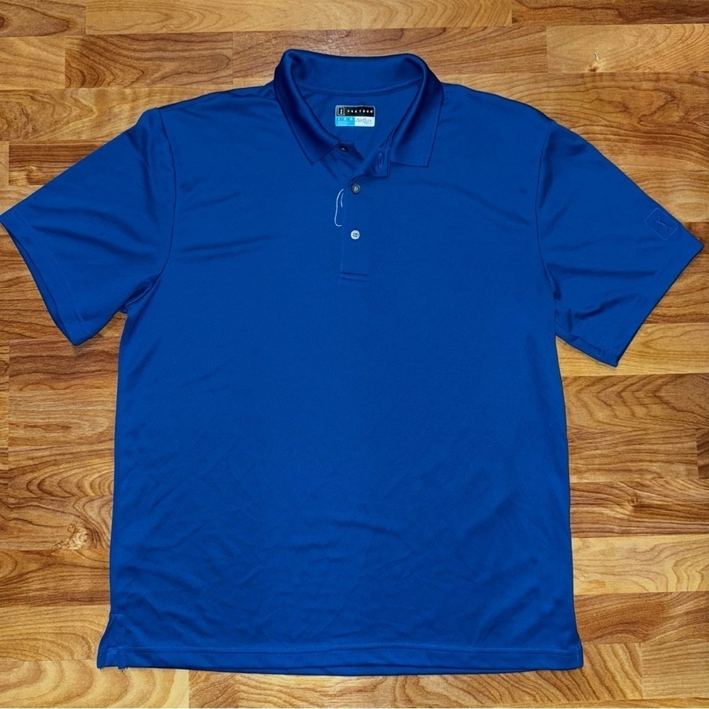 PGA Tour Golf Polo Men's Size Large Blue Short Sleeve Collared Air Flux Unworn